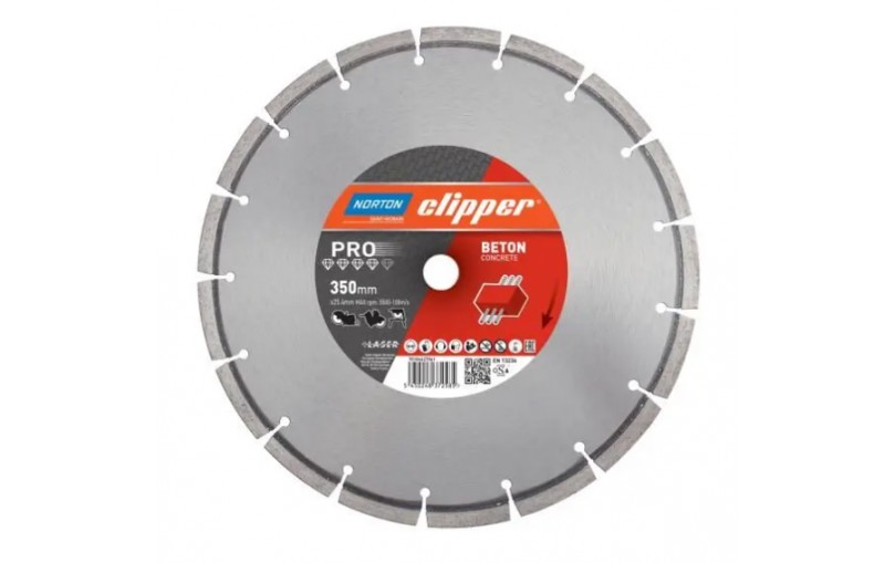 350x20mm Deimantinis pjovimo diskas betonui NORTON Clipper PRO BETON