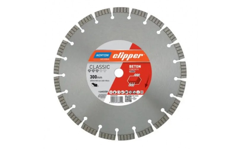 350x20mm Deimantinis pjovimo diskas betonui NORTON Clipper CLASSIC BETON TURBO