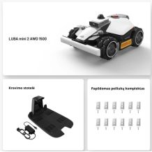 Mammotion Luba mini 2 AWD Belaidis vejos robotas 1500m², LiDAR, NetRTK +valymo stovas