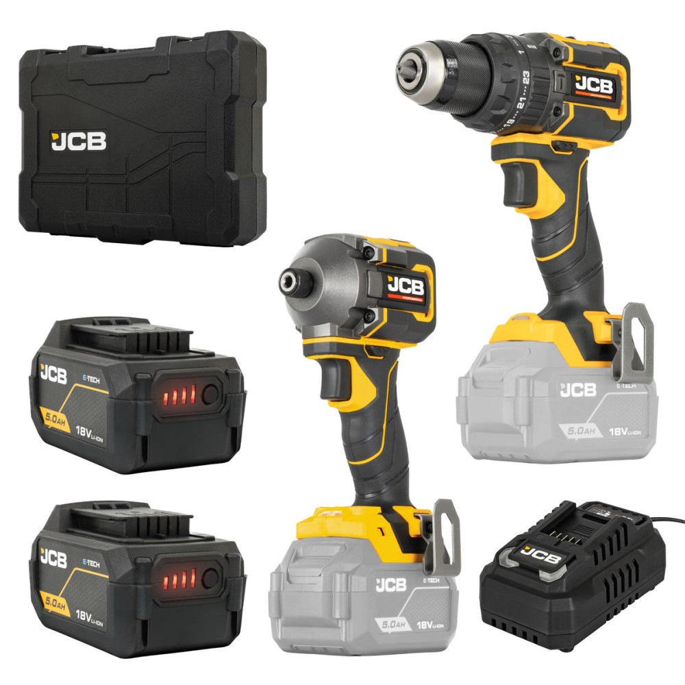 JCB-18PKIT-2 Akumuliatorinių įrankių rinkinys 18V, 75Nm
