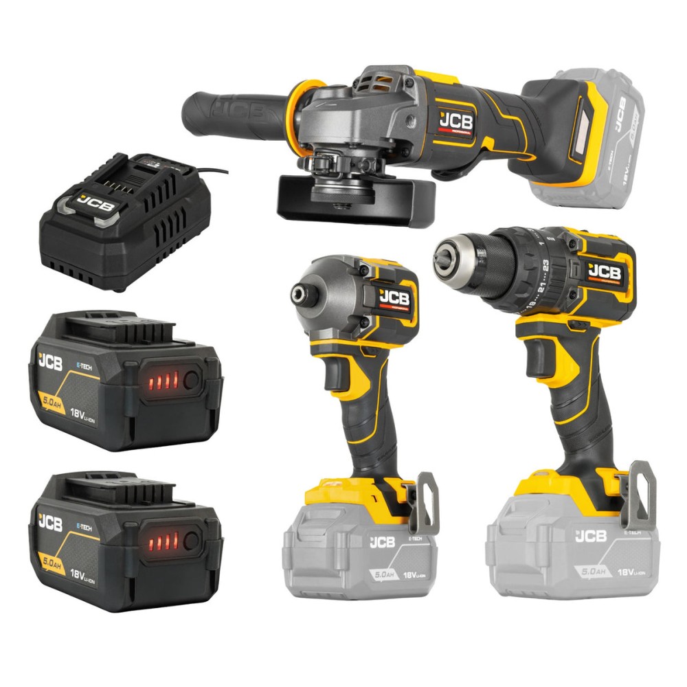 JCB-18PKIT-7 akumuliatorinių įrankių rinkinys 18V, 75Nm, 115mm