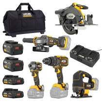 JCB-18PKIT-8 Akumuliatorinių įrankių rinkinys 18V, 160Nm, 5 įrankiai