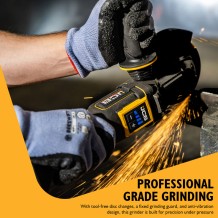 JCB-18PFAG-125 Akumuliatorinis kampinis šlifuoklis plokščia galva 18V, 125mm