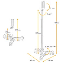JCB-SL-DUO-FOLD-KONNECT Sulankstomas LED bokštinis šviestuvas 18V 6000lm, IP65