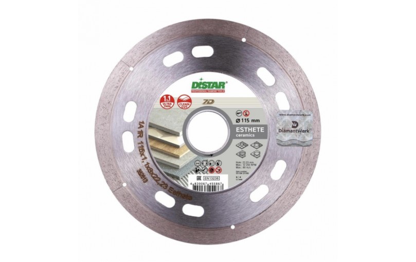 Distar 115mm Esthete 2.0 švaraus pjovimo deimantinis diskas plytelėms