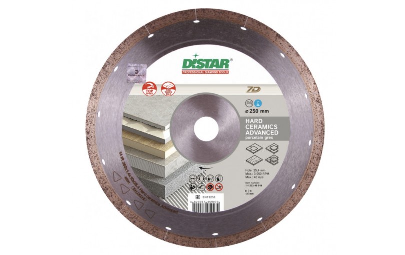 Distar 7D 250mm Hard Ceramics Advanced Deimantinis diskas plytelėms pjauti