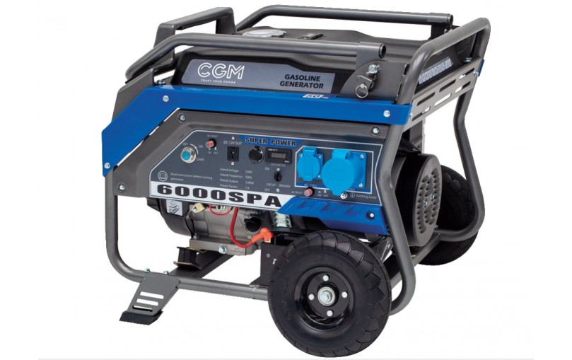 CGM 6000SPA Benzininis generatorius su ARĮ skydu 4900W, 230V, 6kVA